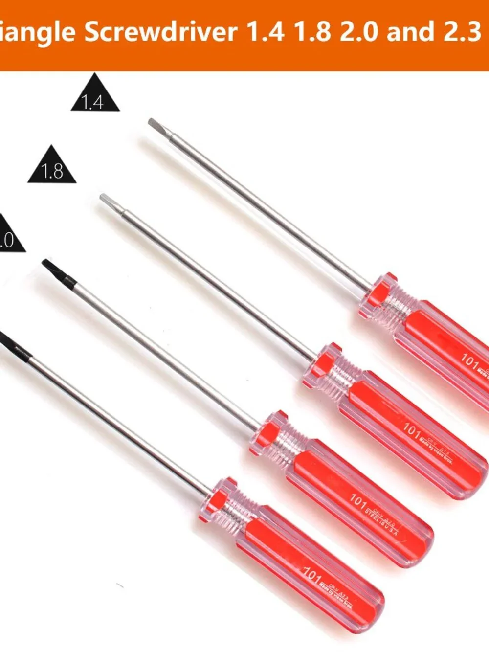 Triangle Screwdrivers Set 7 Sizes 1.4mm 1.8mm 2.0mm 2.3mm 2.7mm 3.0mm 4.2mm, SKZ